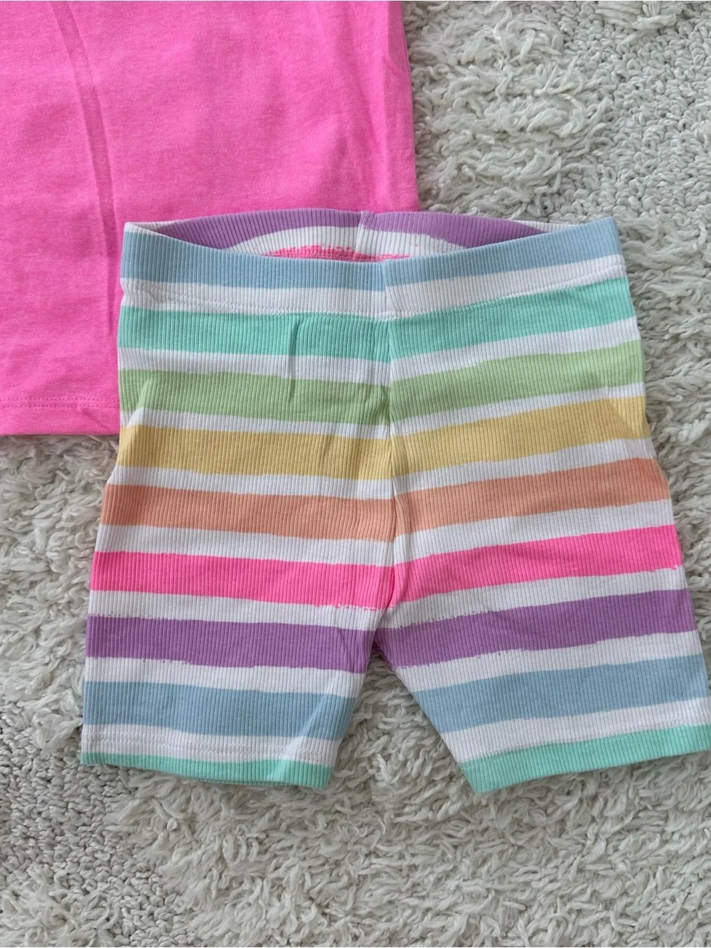 Next Pink/Cream Top & Cycle Shorts Set